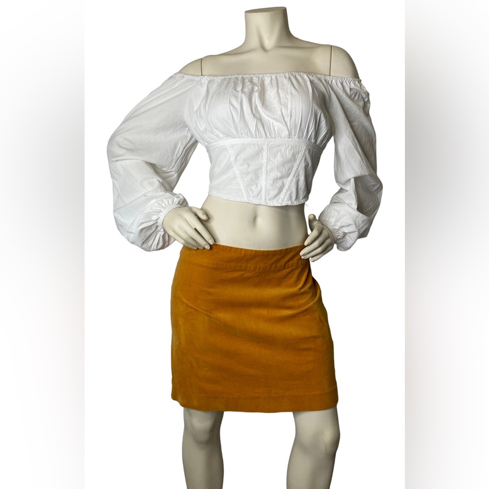 EUC. BANANA REPUBLIC Mustard Yellow Corduroy Above Knee Mini Skirt, Size 8